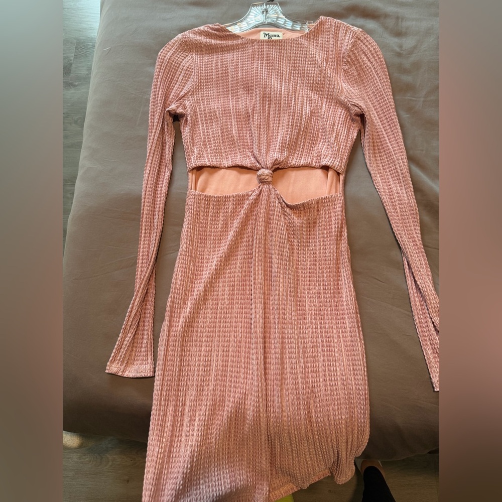 Show Me Your MuMu Textured Pink Long Sleeve mini Dress 🩷🩷
